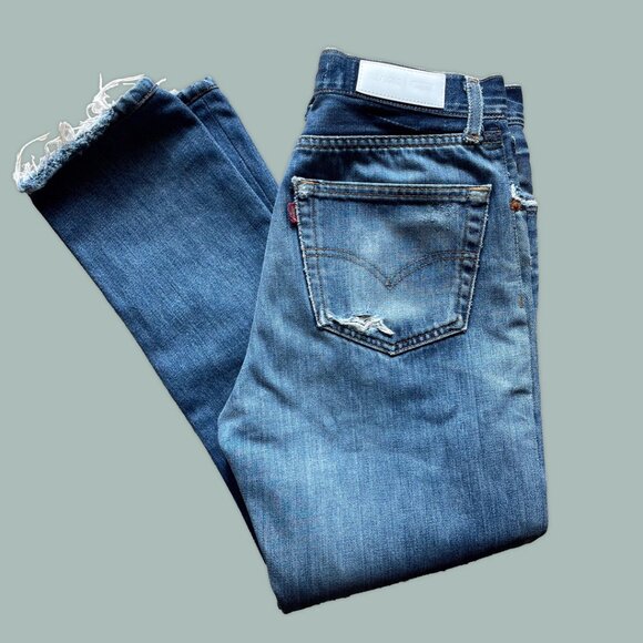 RE/DONE Levis High Rise Ankle Crop Jean 27 / 28 - Picture 8 of 9